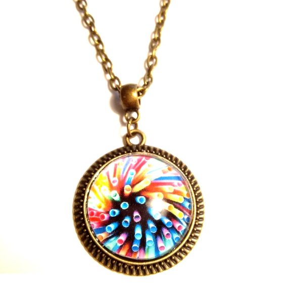 Rainbow Fireworks Necklace - Picture 5 of 6